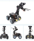 PiCar Pro V2 Robot Car Kit With 4 DOF Robotic Arm For Raspberry Pi 5 4 3, black 4-wheel robot car with camera