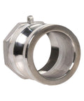 Two Pack Heavy Duty 1 5 Inch Camlock Fittings Solid 316 Stainless Steel Quick Connect Hose Couplers Top Tier Build Female NPT Threads Killer For Chemical And Industrial Workflows close-up of female NPT threaded camlock fitting