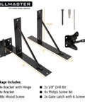 Heavy Duty Anti Sag Bracket Kit For Wooden Fences Shed Doors Driveway Gates Corral Gates And Wood Windows Two Pack shown with components
