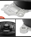 Engine Water Pump With Gasket Compatible With Toyota Corolla 2014 To 2022 1.8L Plus Corolla iM 2017 To 2018 1.8L C-HR 2018 To 2022 2.0L And Scion iM 2016 1.8L Direct Fit Replacement With Plug N Play, close-up side view aluminum housing
