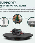 Flyrivergo Large Photography Turntable 24 Inch Rotary Platform With Remote Control For 360 Degree Video Shoots supporting various large items.
