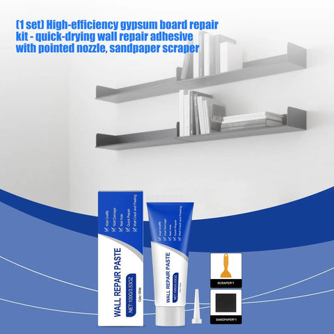 Wall Crack Repair Paste Drywall Patch Kit With Squeeze Nozzle Sandpaper And Scraper Quick Drying Wall Mending Agent