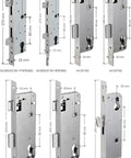 Various keyless entry deadbolt parts, showing dimensions and solid metal construction for hassle-free smart locks.