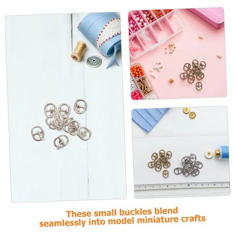 150 Pcs Miniature Alloy Buckles For Doll Clothes Shoes Belts Quick Release Metal Fasteners in silver and black