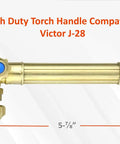 Light Duty Welding And Brazing Torch Handle For Victor W-J Acetylene Tips with dual 3/8-24 fittings, metal, compact design