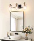 3 Light Vintage Bathroom Vanity Fixture Over Mirror Wall Sconces In Black Brass For Bath No Fuss Easy Install Classic Look