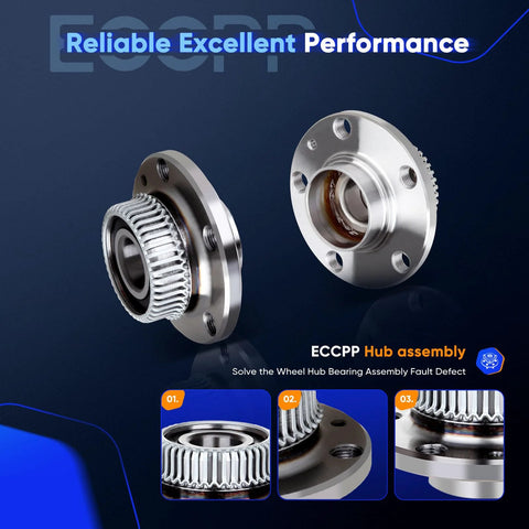 Rear Wheel Hub Bearing Assembly With ABS Direct Fit Replacement For Audi TT Beetle Golf Jetta 5 Lug 2x4 Pattern OE 512012