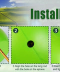 Installation steps for Connector Golf Training Aid for Swing Mastery and Posture Correction using green ball and rod