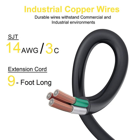 Industrial copper wires in Beefy Built Metal Surge Protector Power Strip With Eight Outlets And USB Ports Nine Foot Long Extension Cord 1800 Joules 15A 125V Wall Mountable For Home Office School And Desktop