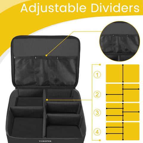 Two Layer Golf Trunk Organizer With Ventilated Shoe Compartment For Two Pairs Shoes Waterproof Car Trunk Locker with adjustable dividers