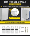 Tough As Nails NEMA 4x Steel Enclosure 20 X 12 X 10 Inches with corner hooks for easy wall installation and included accessories.