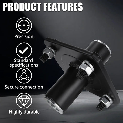 Beefy Tail Wheel Hub For Rotary Cutter, 4 Bolt Holes, 1 Inch Axle Universal Fit, Black, Heavy Duty Agricultural Machinery Replacement Part