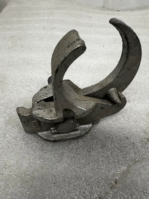 Top Shelf 2 Inch Conduit Beam Clamps Heavy Duty Electrical Conduit Support Brackets Includes Pair For Quick Install And Rock Solid Pipe Holding Power On Any Job Site Project, close-up view of a metallic clamp.