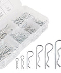 100 Pcs R Pins Hairpin Clips Set Carbon Steel Zinc Plated Heavy Duty Assortment Kit With 6 Sizes For Hitch Pin Lock System