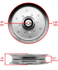 Heavy Duty 42 And 48 Inch Deck Drive Pulleys Fit John Deere X330 X350 X354 X370 Mowers With Tensioner Kit dimensions shown.
