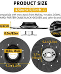 Tough As Nails Heavy Duty Angle Grinder Backing Pad Two Pack Ribbed Resin Fiber Disc product size details with measurements.