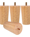 Four Piece Solid Wood Furniture Legs For Sofa Couch Cabinet Table Bed Frame Replacement Easy Install Heavy Duty Support Stable Feet
