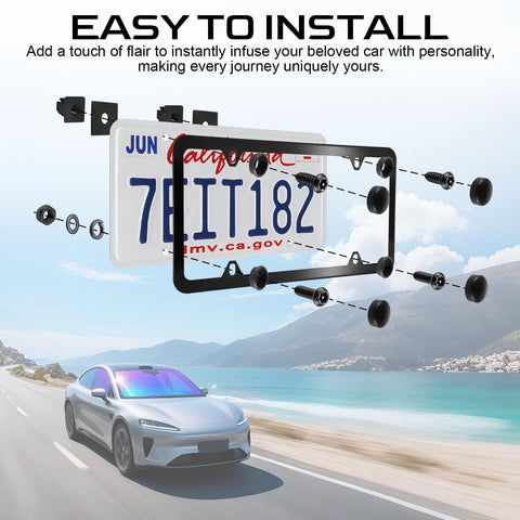 Anti Theft License Plate Screws Kit For Front And Rear Frames With Stainless Steel M6 Quarter Inch Heavy Duty Tamper Proof Screws