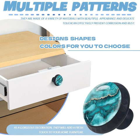 Slick Turquoise Crystal Cabinet Knobs Add That Dope Marble Finish To Any Kitchen Drawers Bathroom Vanity Or Bedroom Dresser Includes All Necessary Mounting Hardware For A Quick Top Shelf Upgrade.