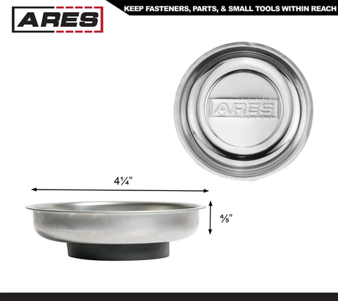 Side and top view of a single tray from the 3 Piece Magnetic Tool Tray Set Keeps Screws Sockets Bolts Pins And Tools In One Spot
