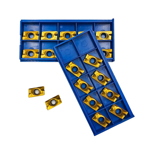 Carbide Inserts For CNC Milling And Turning Tools APMT1604PDER 20 Piece Set Multilayer Coated in blue trays