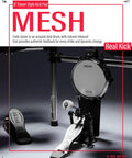 Electric Drum Set With Kick Tower And Mesh Pads Jam Ready 8 Inch Tower Kick Drum