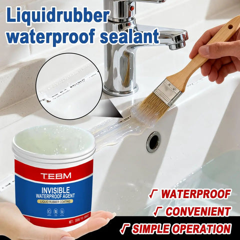 Crystal Clear Waterproof Sealant And Invisible Coating For Roofs Walls And Terraces Heavy Duty Water Based Formula applied with brush on sink edge.