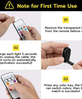 Instructions for setting up Wireless LED Strobe Lights Kit Four Lamp Beads With USB Waterproof Remote Anti Collision Warning.