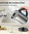 Six Preset Temperature Electric Kettle With Dope Precision Control, 1.7L Stainless Steel, 1500W Fast Boil for Oolong and Green Tea