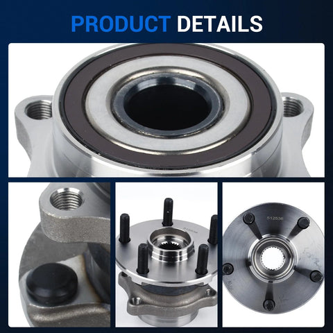 Rear Wheel Bearing Hub Assembly 512536 For Subaru Outback 2015 To 2021, Forester 2019, WRX 2015 To 2019 showcasing hub design