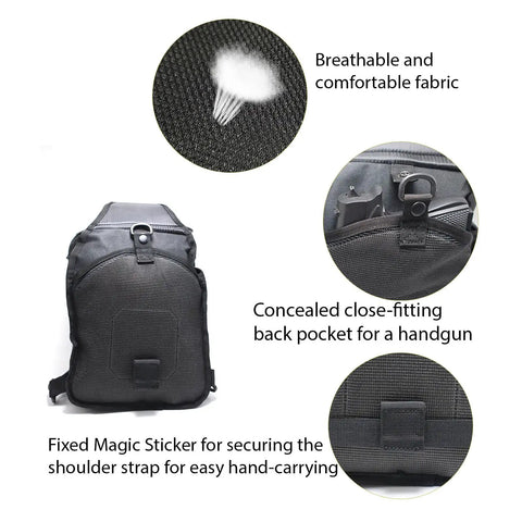 Compact Tactical Travel Sling Bag With Molle System Crossbody Shoulder Pack featuring breathable fabric and concealed pocket details