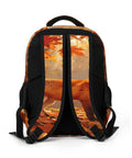 Back view of Autumn Forest Pumpkin Fox Printed Unisex Backpack With Large Capacity For Everyday Use Made From Durable Polyester