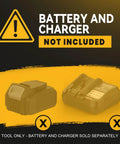 Battery and charger not included for Built Like A Tank 3 Inch Mini Bench Grinder With Knockout Variable Speed Up To 10000 Rpm.