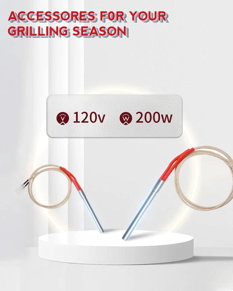Two Pack Heavy Duty AC Grill Igniter Replacement For Pellet Grills And Smokers Keeping Your Grill Running Smooth Fits Traeger AC Models Replaces BAC199 KIT0088 BAC006 Pit Boss 70112 Camp Chef PG24-21 Z Grills Oklahoma Joe's 16801-20B