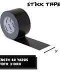 Heavy Duty Black Duct Tape 3 Inch By 60 Yards Waterproof Repair Tape For Home And Jobsite Ideal For Household Projects HVAC And Construction Industrial Strength Weatherproof Sealing And Quick Fixes