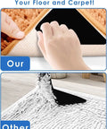 Hand applying Non Slip Rug Pad Grippers Set, 14 Pack Anti Slip Rug Pads For Area Rugs And Carpets, showing triangle design.