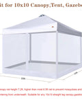 Replacement Mesh Sidewall for 10x10 Canopies and Gazebos White 86x120 Inches Fits Most 10x10 and 10x20 Foot Pop Up Canopies