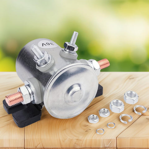 36V EZGO Solenoid Relay Kit For EZGO Electric Golf Cart, 70 Series Continuous Duty, copper contacts, flat mount bracket, hardware included