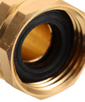 Grab This Durable Garden Hose Repair Kit With Solid Brass Connectors Made For Easy Swap Out And No Leaks Ever Plus Comes With Clamps And Gaskets For Quick Outdoor Fixes On Any Hose Setup Today. Close-up of brass hose repair connector with black gasket