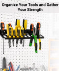 Wall Mount Metal Tool Organizer Rack for Garage Workshop Home Shed Holds Screwdrivers Pliers Wrenches Hammers and More
