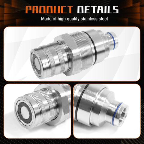 Hydraulic Female Flat Face Quick Connect Coupler 48mm Thread Diameter For Bobcat And John Deere Skid Steer Loaders