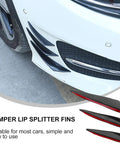 Premium Rubber Front Bumper Canards For Ford F150 2000 To 2025, black rubber bumper lip splitter fins