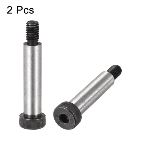 Alloy Steel Hex Socket Head Shoulder Bolts Thread Size Three Eighths By Sixteen UNC Two Inch Shoulder Length One Half Inch Shoulder Diameter Heavy Duty Two Pack High Torque Shoulder Screws for Machinery