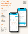 Image showing Enphase app interface for managing EV charger, highlighting smart energy management features and schedules.