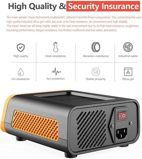 Paintless Dent Repair Tool Kit With Magnetic Induction For Scratch Free Auto Body Dent Removal, rear view with power switch
