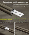 Wall Mounted Blackout Curtain Rod Track 260cm Aluminum Alloy Heavy Duty Rail For Windows Living Room Bedroom Office Bathroom White Finish No Fuss Install And Smooth Operation, hidden connector