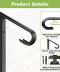 Heavy Duty Outdoor Stair Handrail For One To Two Steps, 38 Inch Wrought Iron Single Post with curly design and hardware