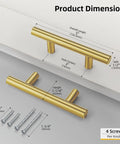 Dimensions of 30 Pack 3 Inch Gold Cabinet Handles For Cupboards And Drawers, Fade Resistant Stainless Steel, with screws