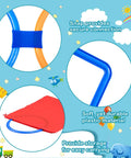 Close-up of connectors and red storage bag in the Two Sets Hopscotch Outdoor Game Kit With Hoops And Squares, 20 Pcs Total.