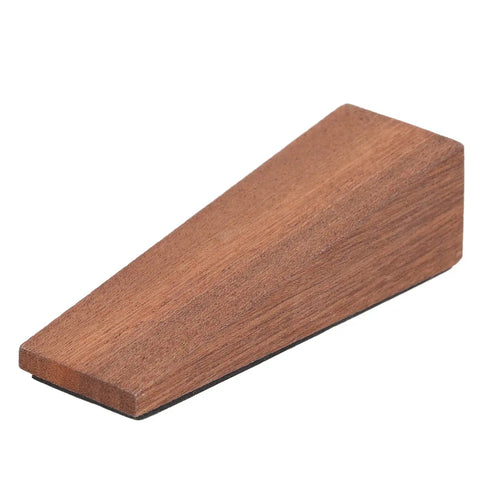 Beech Wood Triangular Door Stop With Sloped Non Slip Cap Keeps Doors From Slamming And Scratching Floors In Living Room And Bathroom Heavy Duty